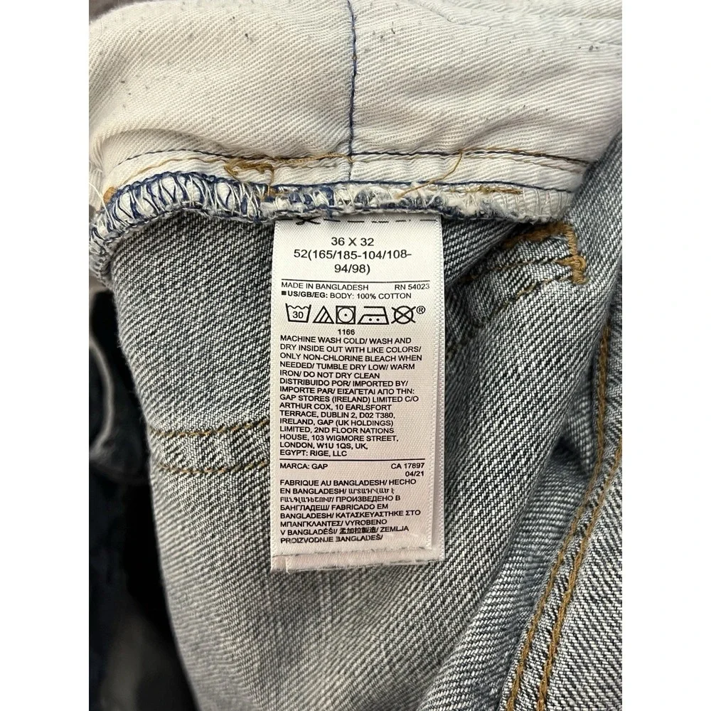 GAP Straight Vintage Jeans Mens Size 36x32‎ Blue Cotton 5 Pocket Denim